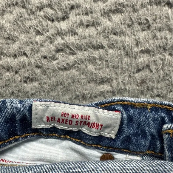 Lucky Brand Jeans Womens 8 Blue Cotton Denim Boyfriend Relaxed Faded Workwear - Picture 7 of 12